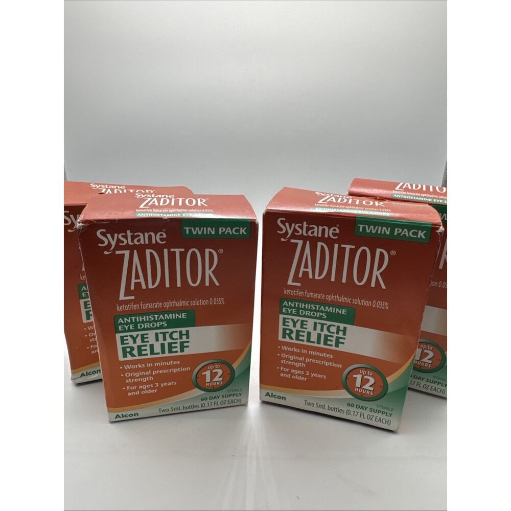 Systane Zaditor Eye Itch Relief Drops TWIN PACK 2-5mL bottles X4